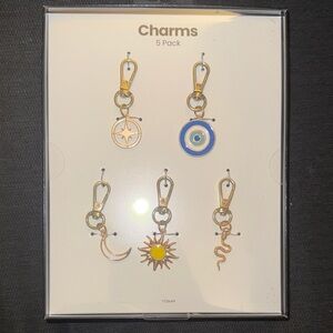 Elegant Gold and Blue Charm Set - 5 Pack
